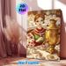 Traditional Tea Party Folk Lady Painting Poster, Vibrant Whimsical Illustrated Poster, Folk-attired Lady Pouring Tea From Golden Samovar, Warm_maomaolike.com