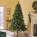 9 Ft Glitter Bristle Mixed Hinged Tree With 72 Red Berry And 73 Pine Cones And 2099 Branch Tips_maomaolike.com