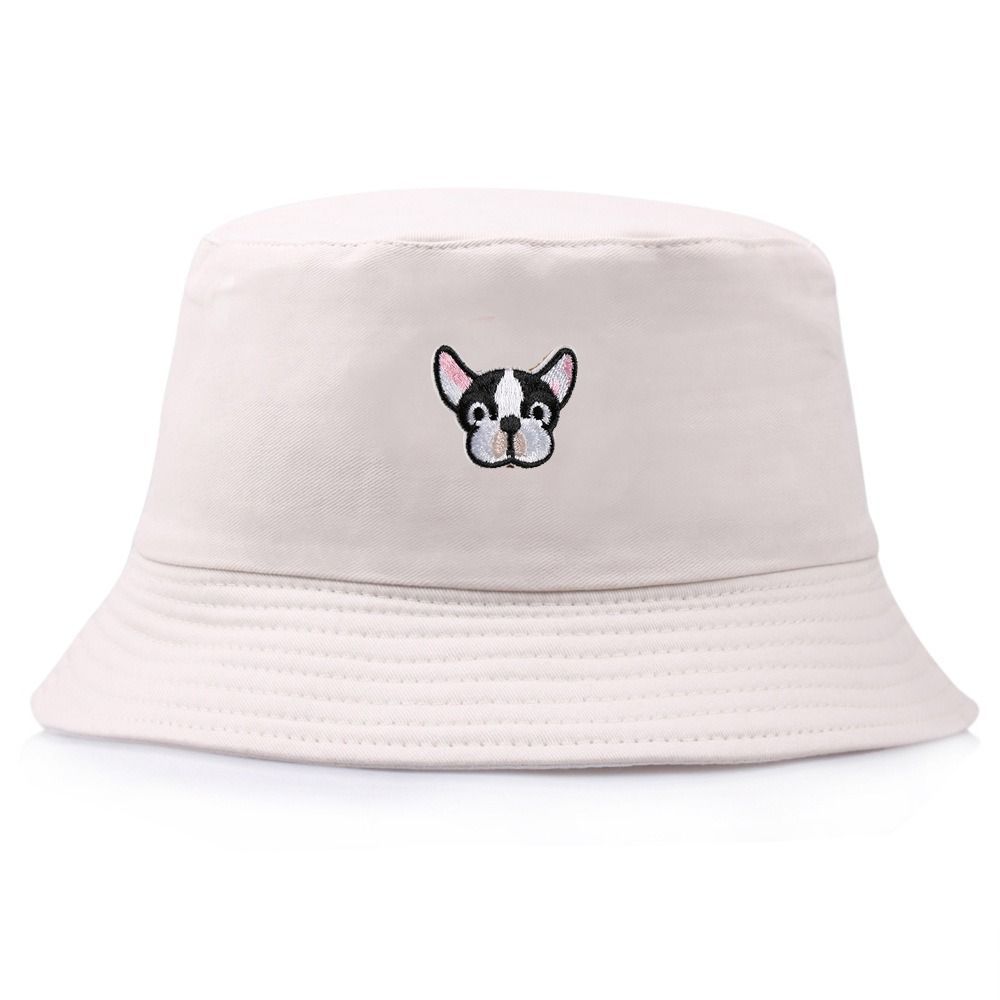 Hot Sale 2024 New Dog Embroidered Outdoor Shadow Woman Breathable Men Universal Double-Sided Golf Bucket Hat Fisherman Cap_maomaolike.com