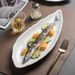 Stone Pattern Ceramic High-Value Tableware Steamed Fish Simple Serving Sashimi Dim Sum Long Plate_maomaolike.com