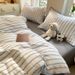 Wholesale INS Japanese Style Triangle Needle Stripe Pure Full Cotton Shell Edge Thickened Warm Brushed Four-Piece Set_maomaolike.com