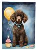 Chocolate Standard Poodle Happy Birthday House Flag Large Porch Sleeve Pole Decorative Outside Yard Banner Artwork Wall Hanging, Polyester, House Size, Multicolor_maomaolike.com