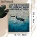 Ocean & Diver Themed Painting Poster, Vintage Typographic Retro Newspaper Style With Diver Graphic Poster, Inspirational Ocean Quote Wall Art, Ideal_maomaolike.com