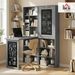 Fold-out Convertible Office Desk, Wall Mount Computer Desk With Blackboard And Side Shelf, Charcoal Gray_maomaolike.com