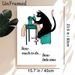 Sewing Cat Painting Poster, Adorable Cartoon Black Cat Using Sewing Machine Poster, Playful Pun Design, Suitable For Sewing Room And Craft Space_maomaolike.com
