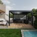 Pergola,Electric Louvered Sun Shade Canopy With Remote & LED Light, Multi-Function Shutter Blinds For Patio_maomaolike.com