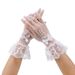 Unisex Ladies fishnet bow lace lace bridal gloves Wedding dress etiquette stage performance gloves_maomaolike.com