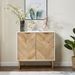 White And Gold Storage Cabinet With 2 Doors, Modern Buffet Sideboard Cabinet With Storage,Accent Cabinet For Living Room, Dining Room, Entryway_maomaolike.com
