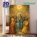 Pentecost Themed Painting Poster, Warm-toned Religious Scene With Praying Figures & Holy Spirit Dove Poster, Serene Spiritual Decor Ideal For Home_maomaolike.com