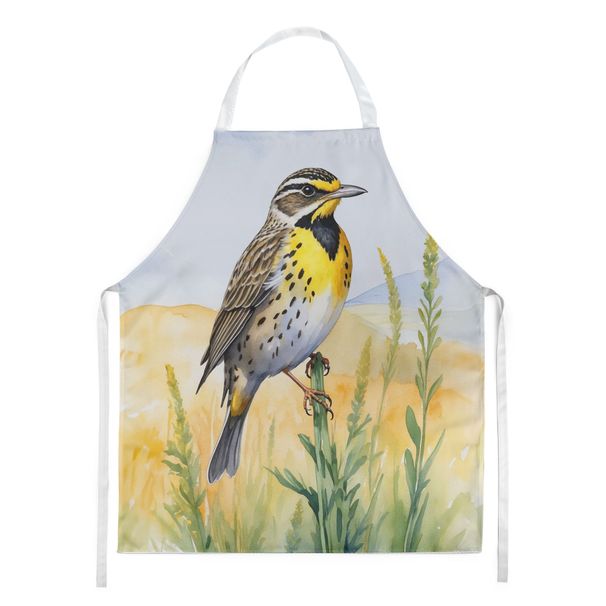 Nebraska Western Meadowlark Apron Cooking Kitchen Server Baking Crafts Gardening For Adult Women Men, Unisex, Large, Multicolor_maomaolike.com