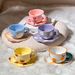 Creative ceramic hand-pinch coffee hand-painted cup and saucer set_maomaolike.com