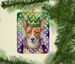 Basenji King Of Mardi Gras Porcelain Ornament Christmas Tree Hanging Decorations For Home Christmas Holiday, Rectangle, Gift, Multicolor_maomaolike.com