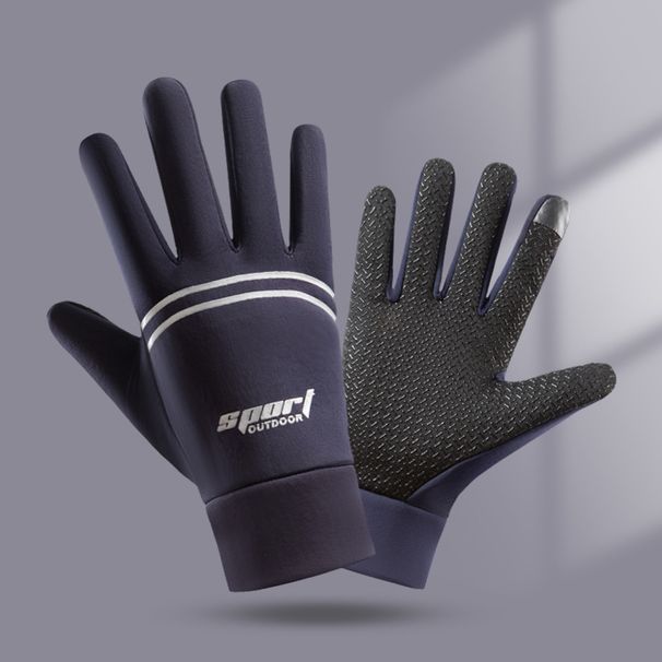 Unisex men's winter cycling warm gloves plus velvet windproof cold proof non slip touch screen winter cycling motorcycle gloves_maomaolike.com