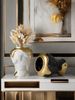 1pc Advanced Style Design Platinum Color Matching General Jar Suitable For Living Room Entrance Multi-scene Ornament Decoration Can Hold Water Vase_maomaolike.com