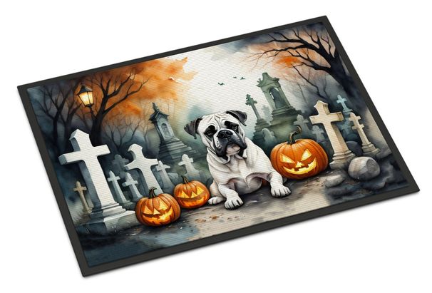 Boxer Spooky Halloween Doormat Front Door Mat Indoor Outdoor Rugs For Entryway, Non Slip Washable Low Pile, 24H X 36W_maomaolike.com