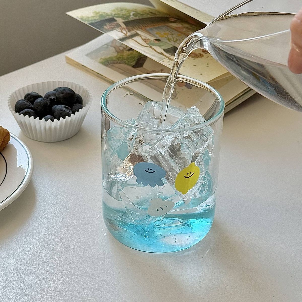 Blue Ocean Shell Glass Cup, High Borosilicate Heat-resistant, Beautiful And Cute Cup, Coffee Cup, Milk Cup_maomaolike.com