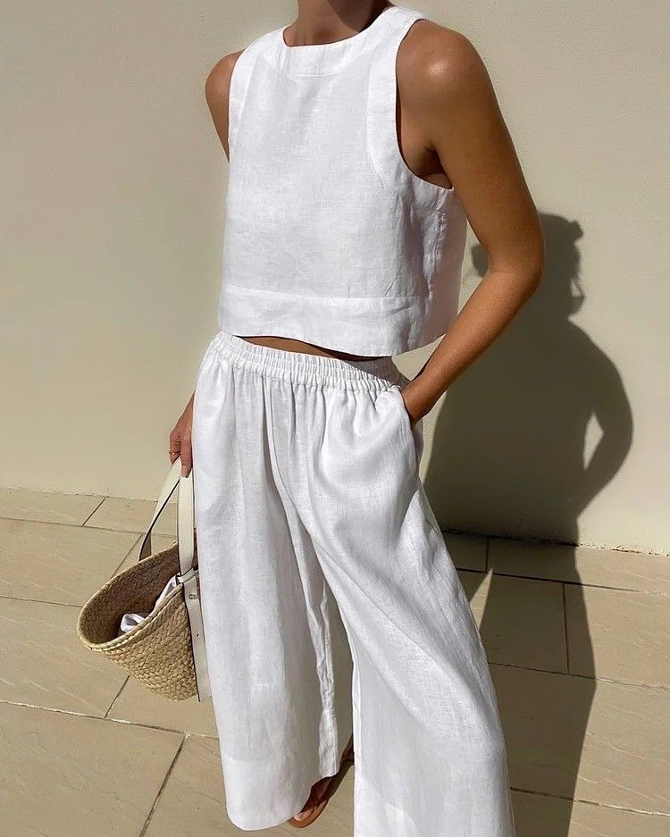 Daily Street Women's Simple Style Solid Color Polyester Pants Sets Pants Sets_maomaolike.com