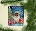 Pekingese Christmas Reindeer Porcelain Ornament Christmas Tree Hanging Decorations For Home Christmas Holiday, Rectangle, Gift, Multicolor_maomaolike.com