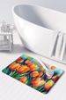 Tulips In Watercolor Memory Foam Kitchen Mat Machine Washable Anti-Fatigue Mat Cushion Comfort Bath Mat Or Kitchen Rug_maomaolike.com