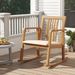 Rocking Chair With Slatted Back And Curved Armrests,with Solid Rubber Wood Linen Fabric High-density Sponge_maomaolike.com