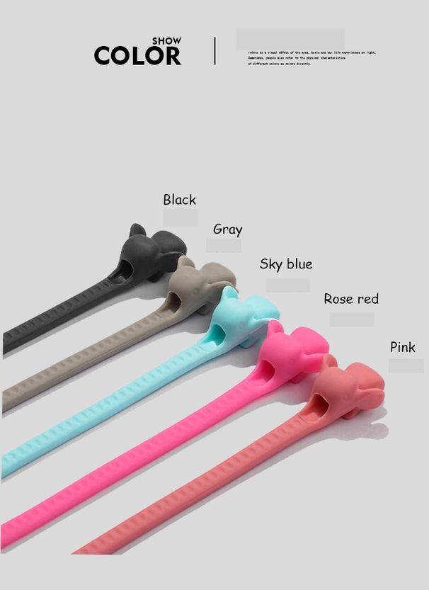 Creative Cartoon Silicone Elephant Cable Tie Snack Sealing Clip Silicone Earphone Storage Rope_maomaolike.com