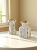 1pc Light Luxury Gold Stripe Design Ceramic Vase Small Fresh Style Can Be Filled With Water Vase Multi-scene Ornament Vase_maomaolike.com