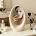 Light-luxury Double-sided Rotating Makeup Mirror, High-end Desktop Vanity Mirror For Home Living Rooms And Bedrooms, Decorative Accessory_maomaolike.com