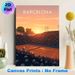 Barcelona Tennis Stadium Painting Poster, Warm-toned Minimalist Sunset Tennis Arena Poster, Atmospheric Sports Venue Decor Ideal For Living Room_maomaolike.com