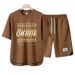 Men's Clothing 2024 Waffle Casual Summer Suit Men's Loose Teen Short sleeved T shirt Shorts Handsome Two piece Suit_maomaolike.com