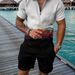 Men's Clothing polo shirt solid color plus size casual 3D printed zipper short sleeve suit lapel collar men's short sleeve_maomaolike.com