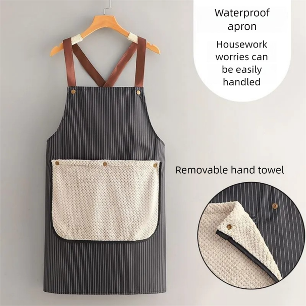 New Dining Wipeabe Waterproof Househod Kitchen Anti-fouing Waist Apron Oi-proof Breathabe Cooking Work Cothes_maomaolike.com