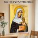 Saint Gertrude Religious Painting Poster, Traditional Icon-style Poster Featuring Saint Gertrude With Cat & Book, Serene Devotional Decor Ideal For_maomaolike.com