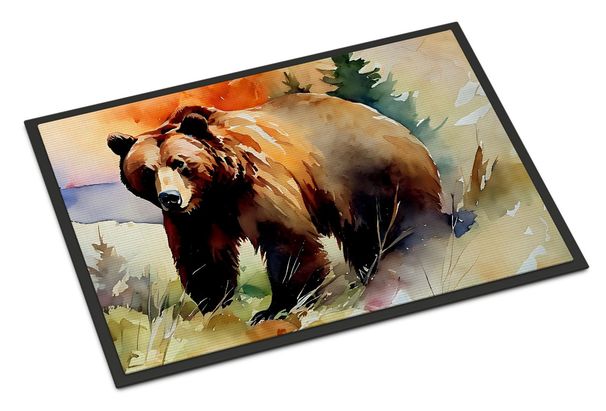 Grizzly Bear Doormat Front Door Mat Indoor Outdoor Rugs For Entryway, Non Slip Washable Low Pile, 24H X 36W_maomaolike.com