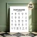 Portuguese Alphabet Painting Poster, Minimalist Black-and-white Letter Chart Poster, Clear Letter & Pronunciation Reference, Suitable For Language_maomaolike.com