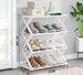Geometric X-Shape Shoe Rack: Modern Multi-Layer Shoe Organizer For Entryway, Bedroom – Space-Saving, Stylish Black/White Storage Shelf_maomaolike.com