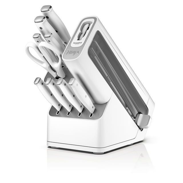 Ninja NeverDull Essential 10-Piece Knife Set With Built-in Sharpener, K12010WH_maomaolike.com