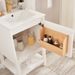 20 Inch Solid Wood Pre-assembled Bathroom Vanity With Adjustable Shelf --White_maomaolike.com