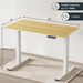 Electric Standing Desk Whole Piece Adjustable Height Desk Home Office Computer Workstation Sit Stand Up Desk (White Frame + Maple Top)_maomaolike.com