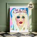 Pop Art Female Portrait Painting Poster, Vibrant Expressive Hand-painted Style Poster, Eye-catching Decorative Artwork Suitable For Living Room_maomaolike.com