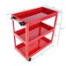 Tool Cart On Wheels, 3 Tier Rolling Mechanic Tool Cart, Heavy Duty Steel Utility Cart W/Lockable Wheels, 450 LBS Capacity Industrial Service Cart For Garage, Warehouse, Workshop (Bright Red)_maomaolike.com