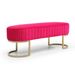 Bench Bedroom Bench ,Velvet Oval Upholstered End Of Bed Bench With Golden Metal Legs ,48" Modern Storage Ottoman Bench For BedroomLiving Room, Entryway Window ,Fuchsia_maomaolike.com