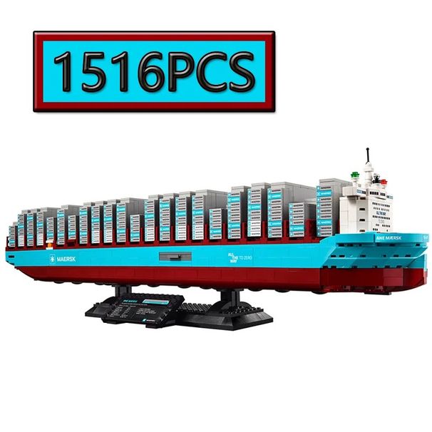 1516pcs Dual-Fuel Container Vessel Ship Building Blocks Model Home Decoration Freighter Puzzle Toy Gift_maomaolike.com