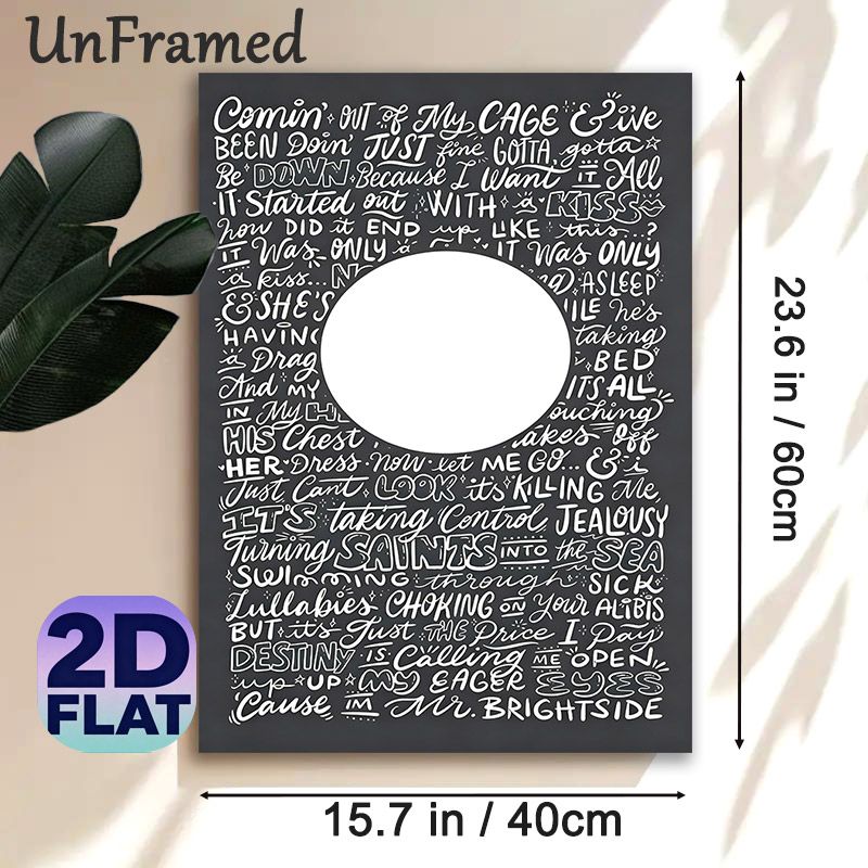Mr. Brightside Lyric Painting Poster, Minimalist Hand-drawn White Script Lyric Poster, Stylish Music-themed Wall Decor For Bedroom, Living Room_maomaolike.com