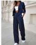 Women's Clothing temperament casual striped short lapel suit straight pants suit_maomaolike.com