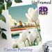 Dutch Windmill & Tulip Themed Painting Poster, Vibrant Stylized Pastoral Scene Poster, Serene Countryside View With Blooming Tulip Fields, Ideal For_maomaolike.com