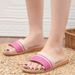 Summer Anti-Slip Home Lightweight Women Indoor Linen Slippers Soft Shoes_maomaolike.com
