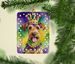 Airedale Terrier King Of Mardi Gras Porcelain Ornament Christmas Tree Hanging Decorations For Home Christmas Holiday, Rectangle, Gift, Multicolor_maomaolike.com