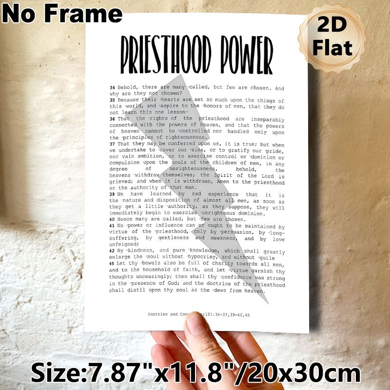 Priesthood Power Religious Scripture Painting Poster, Minimalist Typographic Black-and-white Text Poster, Inspirational Religious Verse Decor For_maomaolike.com