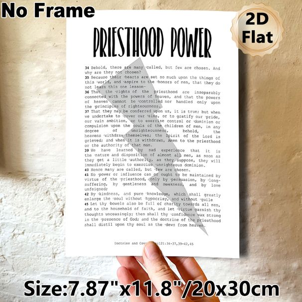 Priesthood Power Religious Scripture Painting Poster, Minimalist Typographic Black-and-white Text Poster, Inspirational Religious Verse Decor For_maomaolike.com