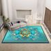 Large Area Rug For Living Room Oversized Blue Floral Mandala Pattern Bedroom Rug Thickened Soft Washable Floor Mat Bedside Rug Interior Decorative Rug_maomaolike.com